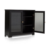Lua Narrow 2 Door Sideboard in Noir Black - Laura James