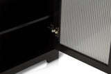 Lua Narrow 2 Door Sideboard in Noir Black - Laura James