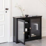 Lua Narrow 2 Door Sideboard in Noir Black - Laura James