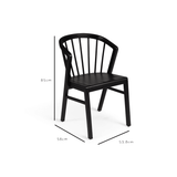Wooden Spindle Dining Chairs Set of 2 - Black - Laura James