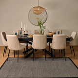 Maeve Stone Chair with Black Legs