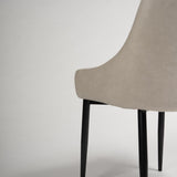 Maeve faux leather dining chairs - stone with black legs - Laura James