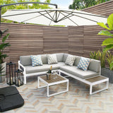 Maia white garden lounge sofa set - left hand assembly - Laura James
