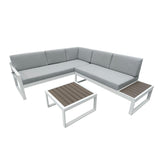 Maia white garden lounge sofa set - left hand assembly - Laura James
