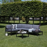 Maia Garden Corner Sofa - Black - Left Hand Assembly