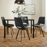 Margot dining chairs x2 - grey and brass- Laura James