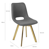 Margot dining chairs x2 - grey and brass- Laura James
