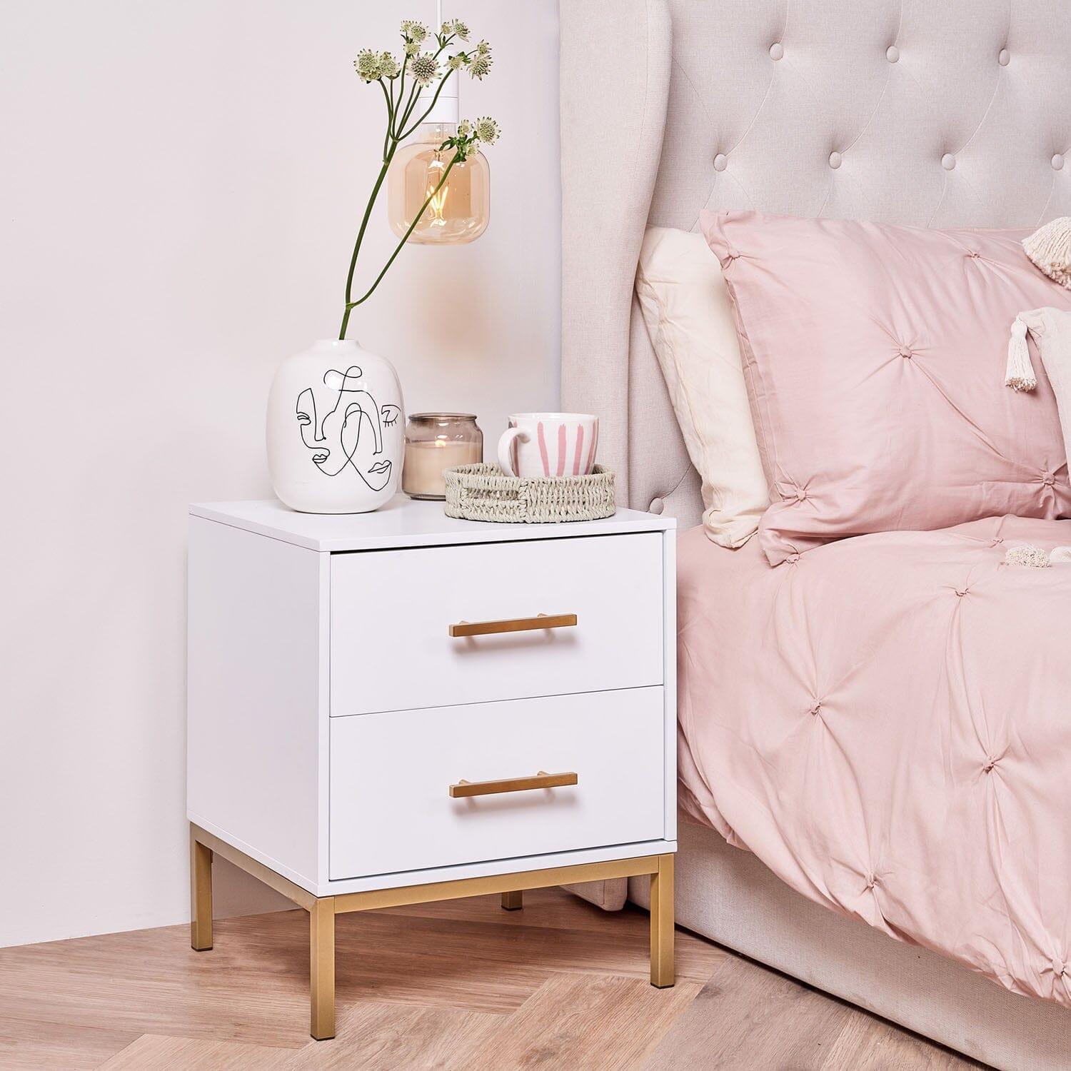 Marie white bedside table = Laura James