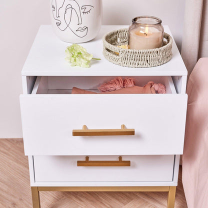 Marie white bedside table - Laura James