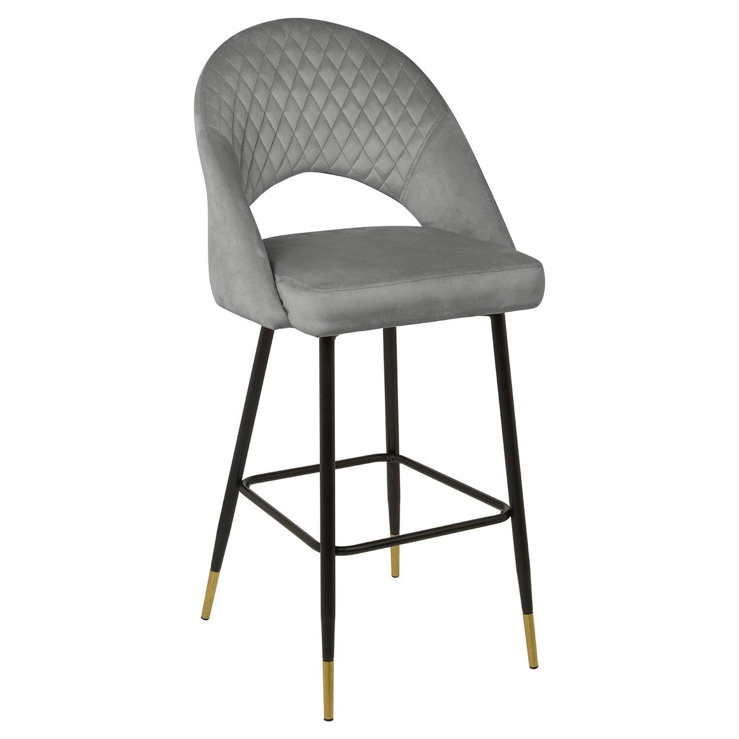 Marilyn bar stool - set of 2 - grey velvet - Laura James