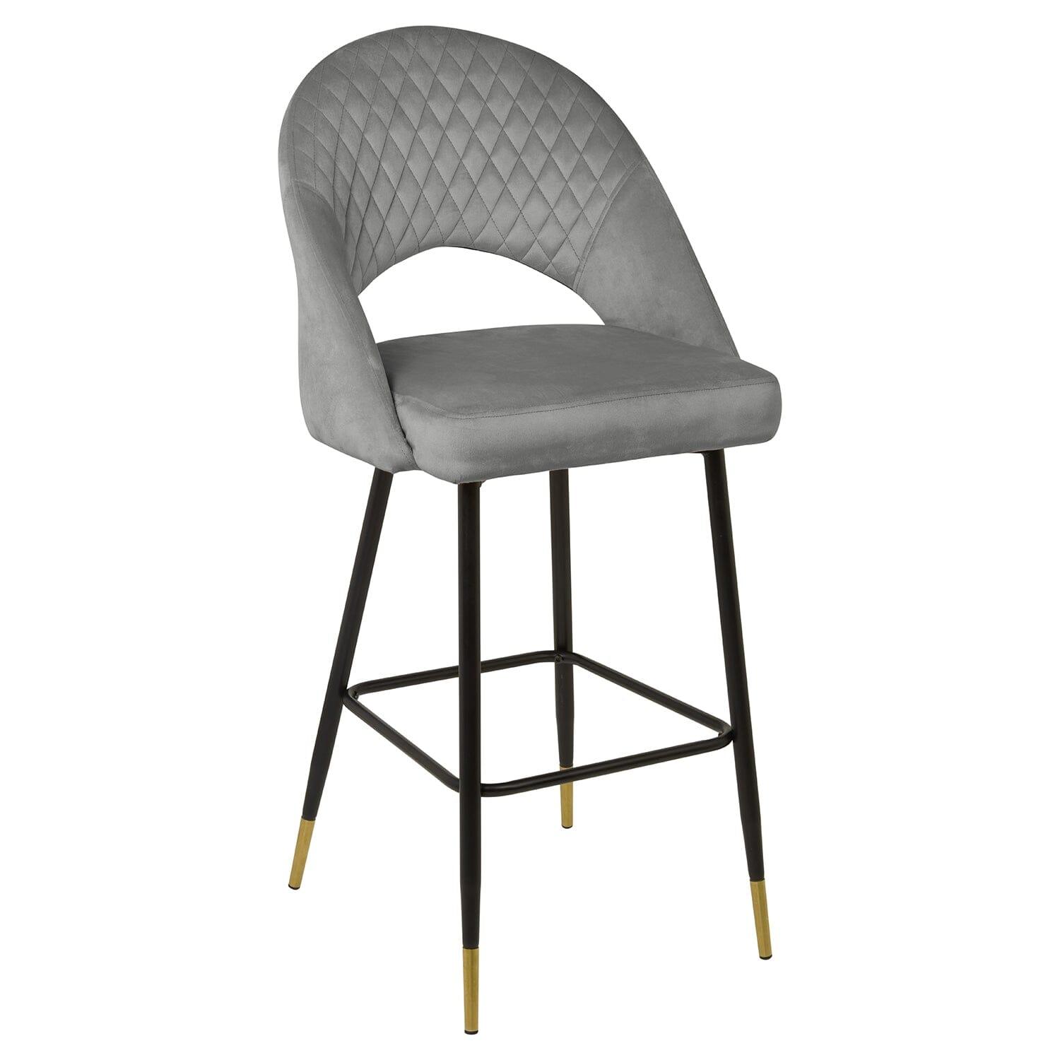 Marilyn bar stool - set of 2 - grey velvet - Laura James