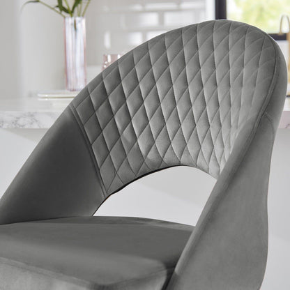 Marilyn bar stool - set of 2 - grey velvet - Laura James