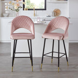 Marilyn bar stool - set of 2 - pink velvet - Laura James