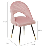 Marilyn Pink Velvet Dining Chair - Laura James