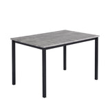 Milo Black Concrete Dining Table Set - 4 Seater - Ellis Teal Black Chairs