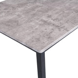 Milo Black Concrete Dining Table Set - 4 Seater - Ellis Teal Black Chairs