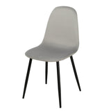Milo Black Concrete Dining Table Set - 4 Seater - Ellis Teal Black Chairs