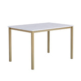 Milo dining table - 6 seater - marble effect and gold - Laura James
