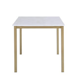 Milo dining table - 6 seater - marble effect and gold - Laura James
