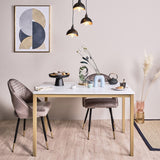 Milo Marble Dining Table with Gold Legs