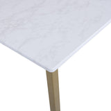 Milo dining table - 4 seater - marble effect and gold - Laura James