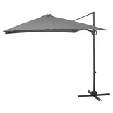 Outlet - Premium Cantilever 2.4M Round Parasol - Led Lights - Grey