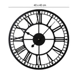 Riseley 40cm Metal Skeleton Wall Clock - Black - Laura James