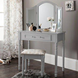 Sienna Dressing Table, Stool & Mirror Set - Grey Painted - In Stock Date - 2nd June 2020 - Laura James