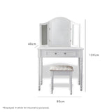 Sienna Dressing Table, Stool & Mirror Set - Grey Painted - In Stock Date - 2nd June 2020 - Laura James