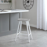 Silvester bar stool - white frame with grey top - Laura James