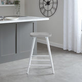 Silvester bar stool - white frame with grey top - Laura James