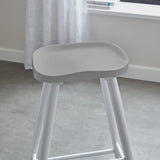 Silvester bar stool - white frame with grey top - Laura James