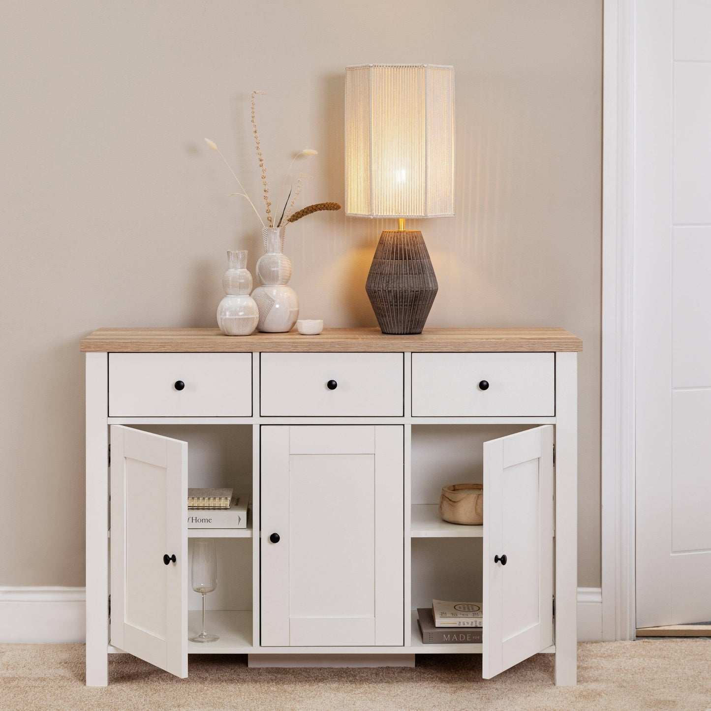 Colden 20cm Ceramic Vase, White - Laura James