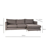 Taylor Grey Corner Sofa - Laura James