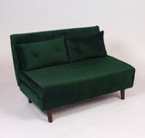 Una Green Velvet Double Sofa Bed