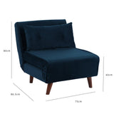 Outlet - Una single sofa bed - blue - velvet - Laura James