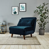 Outlet - Una single sofa bed - blue - velvet - Laura James