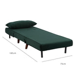 Una single sofa bed - green - velvet - Laura James