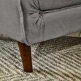 Una single sofa bed - grey - velvet - Laura James