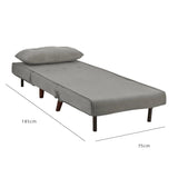 Una single sofa bed - grey - velvet - Laura James