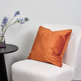 Orange velvet cushion cover - Laura James