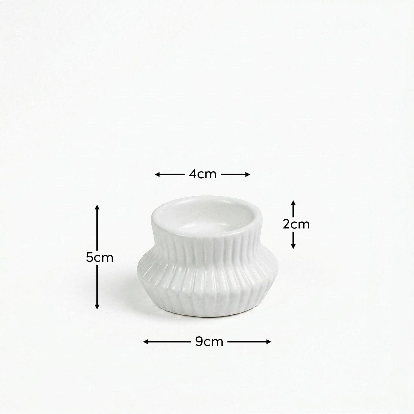 White Ceramic Tealight Holders - Set of 2 - Laura James