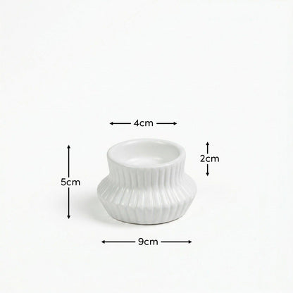 White Ceramic Tealight Holders - Set of 2 - Laura James