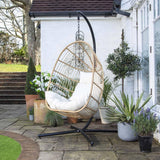 Wick hanging egg chair - natural rattan - Laura James