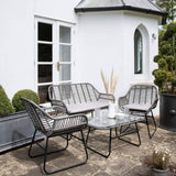 Outlet - Wick Rattan Sofa Set - Dark Grey - Laura James