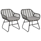 Outlet - Wick Rattan Sofa Set - Dark Grey - Laura James