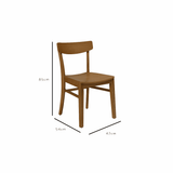 Outlet - Wooden Dining Chair Oak Colour - Laura James