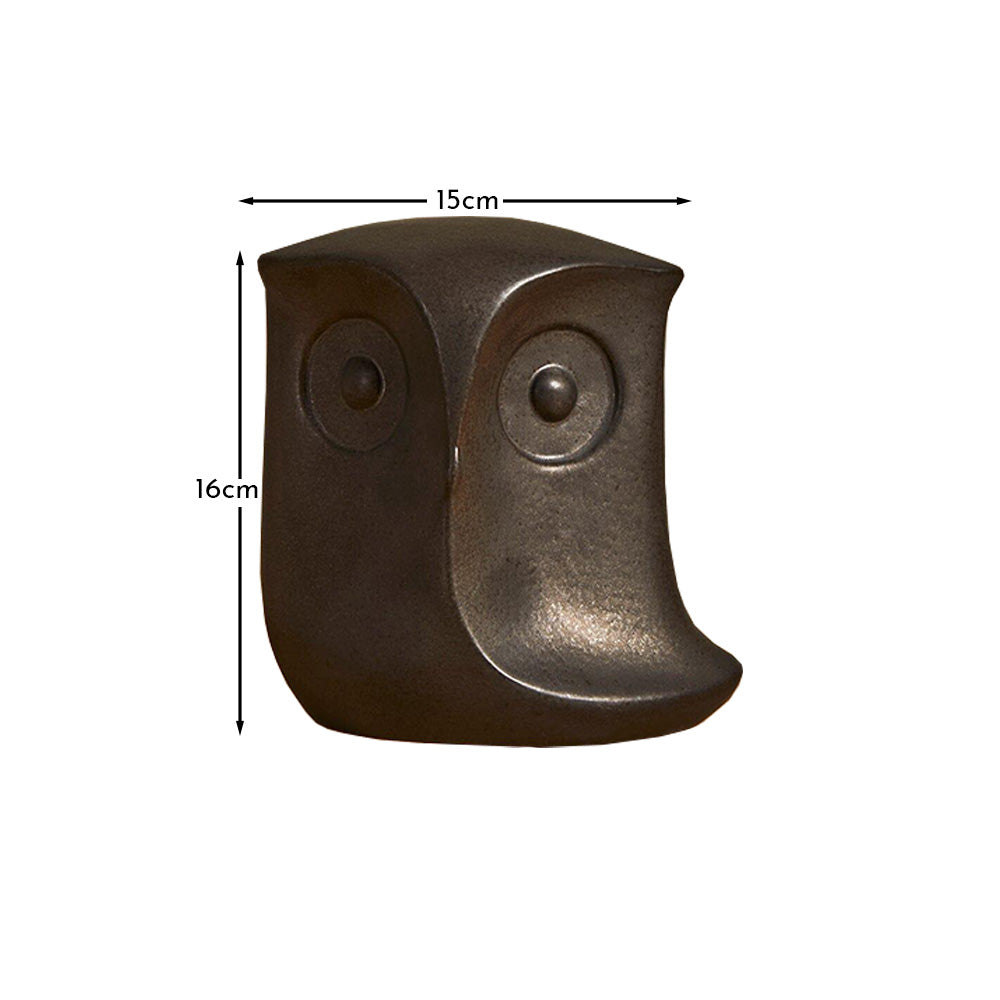 Hudswell 16cm Ceramic Owl Ornament - Black