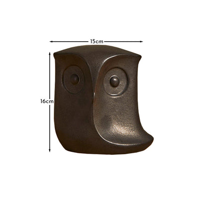 Hudswell 16cm Ceramic Owl Ornament - Black