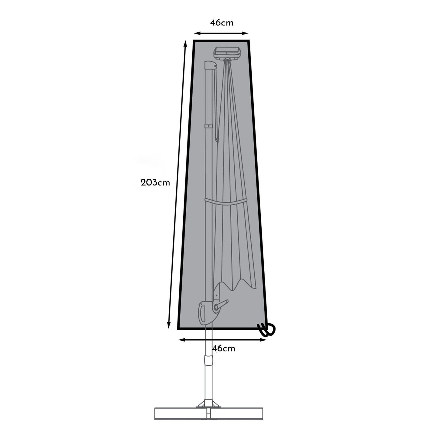 Parasol cover - lean over and cantilever parasols - Laura James